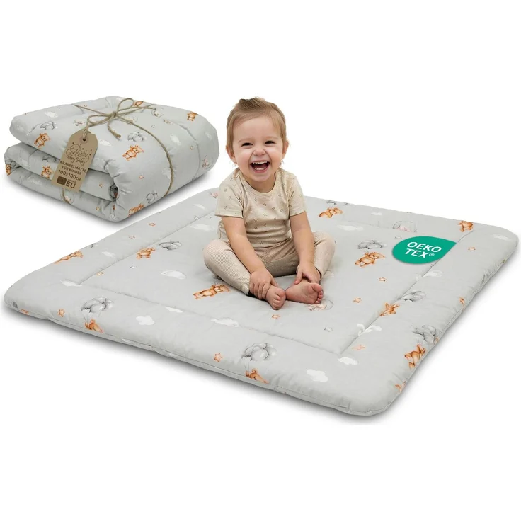 Krabbeldecke Krabbelmatte für Baby – Spielmatte Spieldecke Bodenmatte für Kinder und Babys für Kinderzimmer und Laufgitter Große faltbar waschbar Play Mat Oeko-Tex-Zertifikat