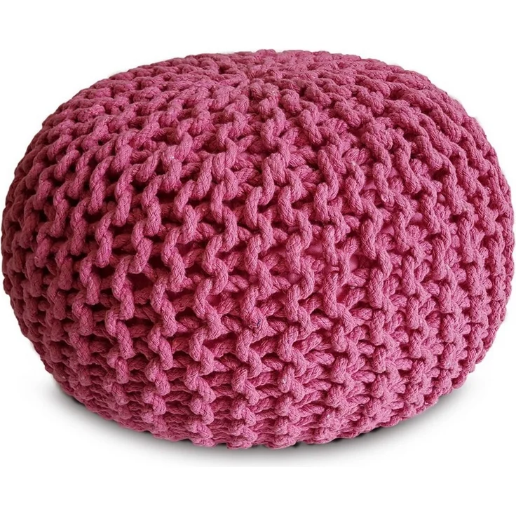 Amagohome Sitzhocker Sitzpouf Strickhocker Pouf Ø45 H30cm Bodenkissen Indoor Baumwolle recy – Bild 1