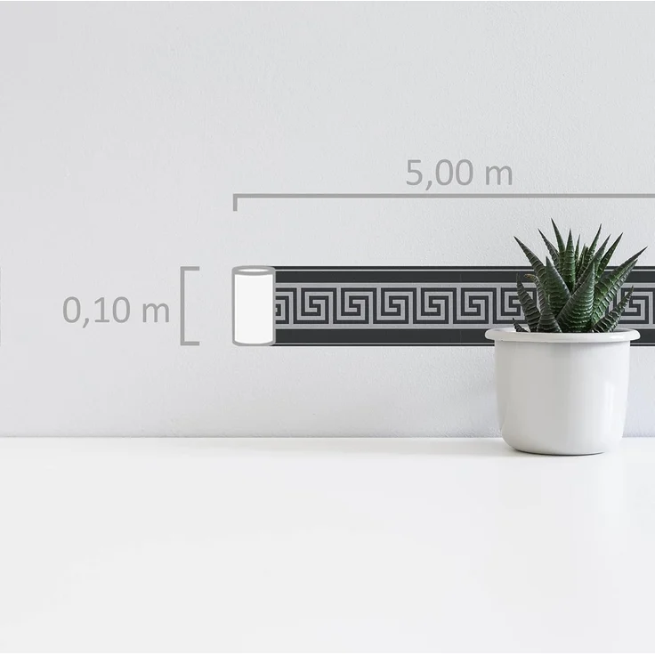 A.S. Création Bordüre Only Borders 11, strukturiert, Motiv, geometrisch, grafisch, Tapete Bordüre Geometrische Bordüre Metallic Borte Wohnzimmer Flur – Bild 5