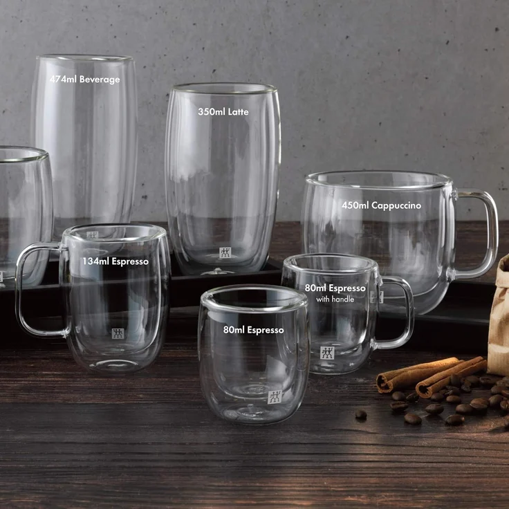 Zwilling Espressoglas Sorrento Plus, 2-tlg, Borosilikatglas, Doppelwandig, Borosilikatglas, 2-tlg, je 80 ml – Bild 3