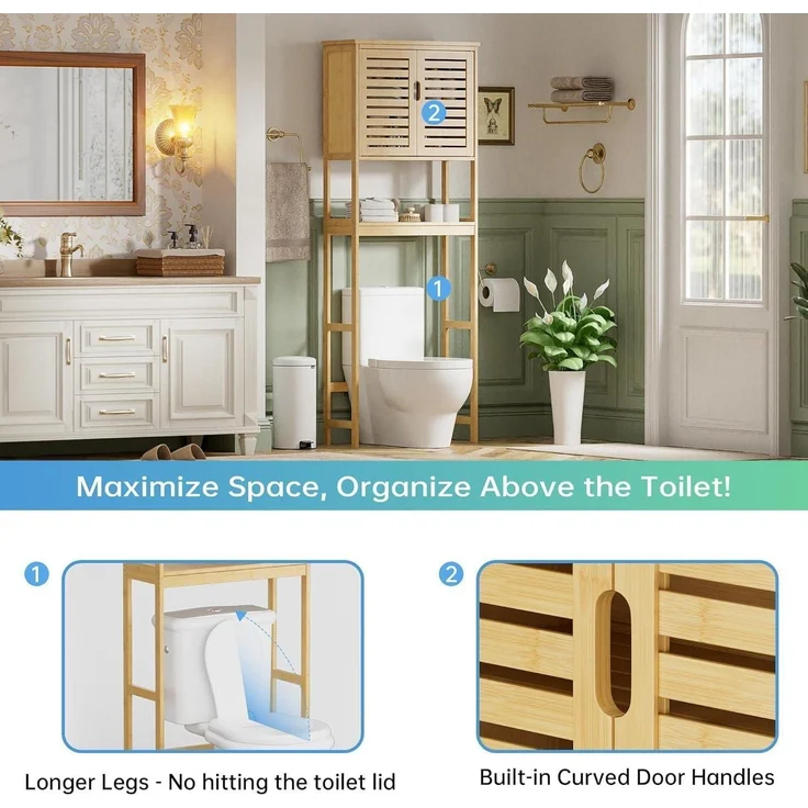 Bad Lagerung Regal Bambus Toilette Veranstalter 3-Tier – Bild 8