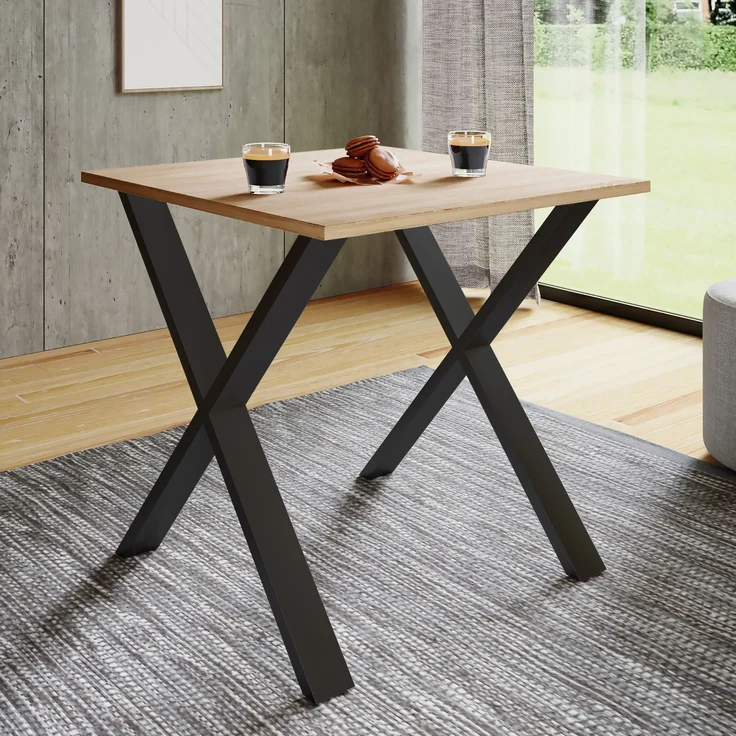 VCM Esstisch Xona 916777 Schwarz / Sonoma-Eiche H. 76 x B. 80 x T. 50 cm – Bild 2
