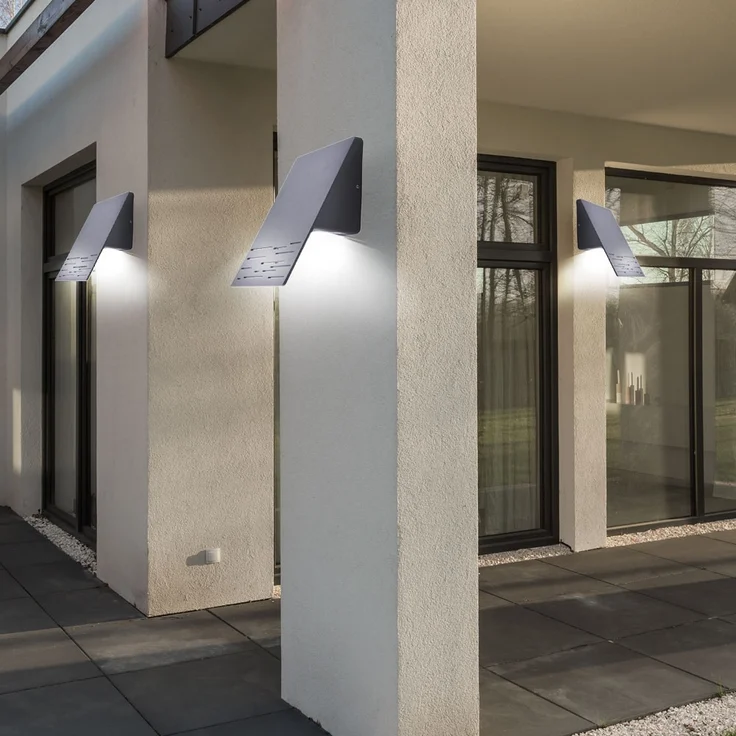 LED Wandleuchte, Downstrahler, Aluminium dunkelgrau, H 20 cm – Bild 8
