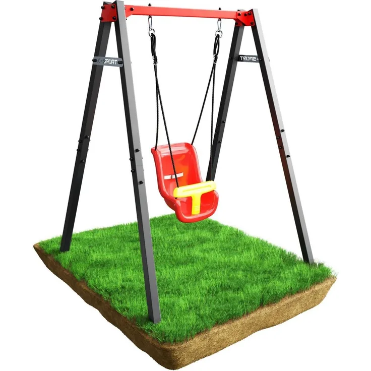 K-Sport Gartenschaukel für Kinder mit Babyschaukel, aus Stahl, grau