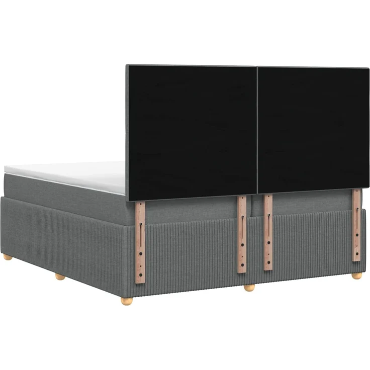 vidaXL Boxspringbett mit Matratze Dunkelgrau 200 x 200 cm Stoff 3454474 – Bild 8