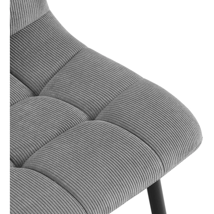 CLP 4er Set Esszimmerstuhl Tilde gepolstert mit Rückenlehne bis 150 kg belastbar,Farbe:grau;Material:Cord – Bild 6