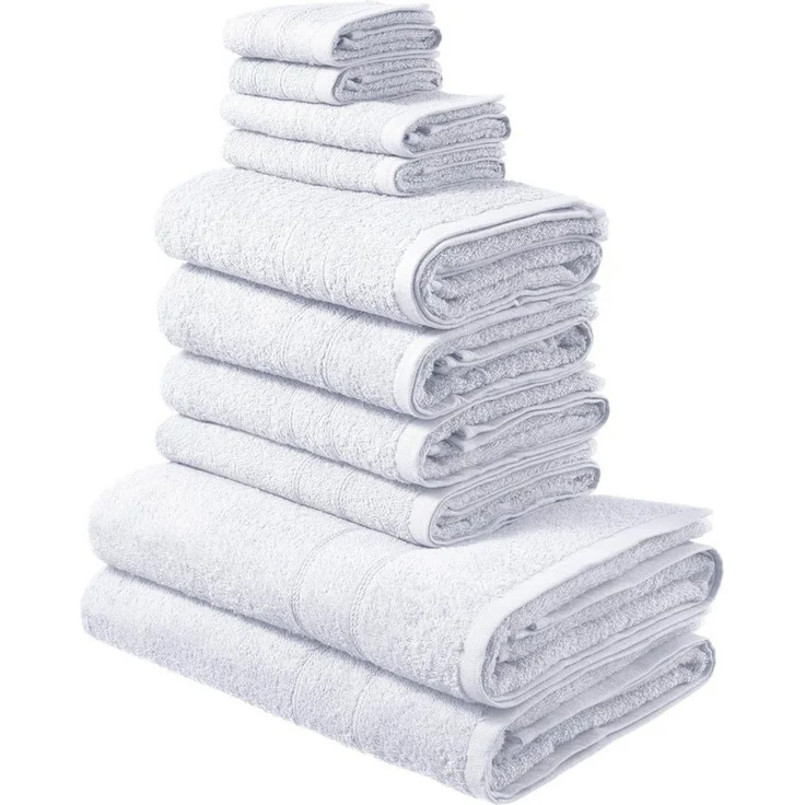 OTTO home Handtuch Set Inga, Duschtücher, Handtücher, Gästetücher, Seiftücher, Walkfrottee (10-St), Handtücher mit feiner Bordüre, 100% Baumwolle, einfarbig, weich – Bild 5