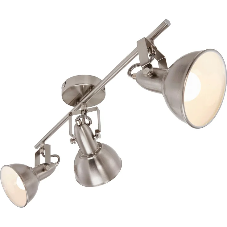 BRILONER - Deckenleuchte, Deckenlampe 3 dreh-und schwenkbaren Spots im retro / vintage Design, Metall, E14, Satin-Weiß, 55.4 x 10 x 18.1 cm – Bild 1