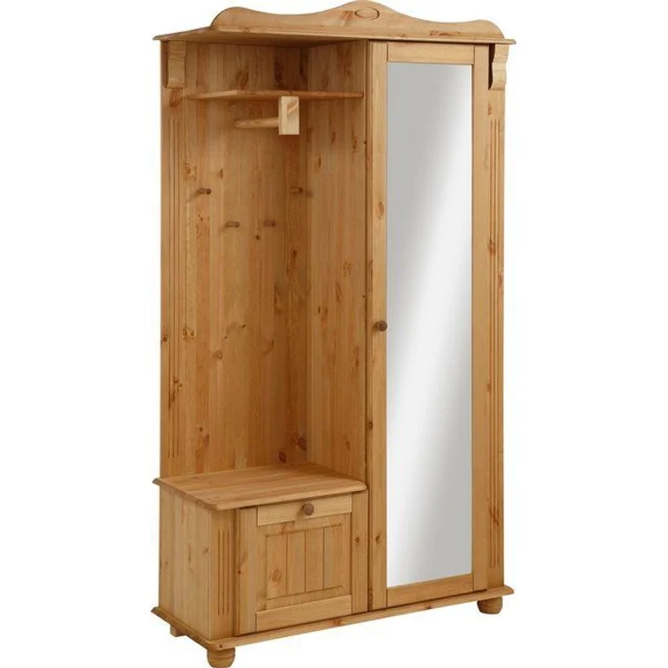 OTTO home Kompaktgarderobe Adele Breite 108 cm, mit Spiegeltür, aus massiver Kiefer, FSC® – Bild 4