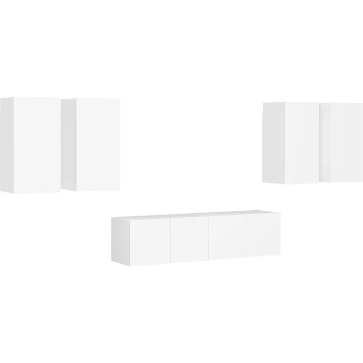 vidaXL 6-tlg. TV-Schrank-Set Weiß Spanplatte [3078679]