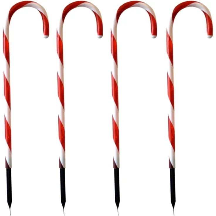 Haushalt International LED Gartenleuchte 4er LED Zuckerstangen Gartenstecker