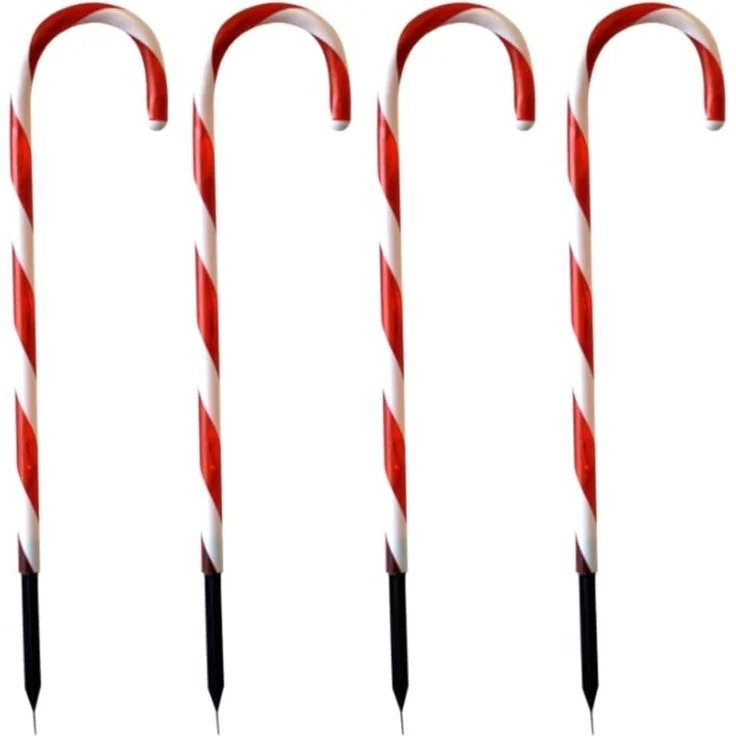 Haushalt International LED Gartenleuchte 4er LED Zuckerstangen Gartenstecker – Bild 1