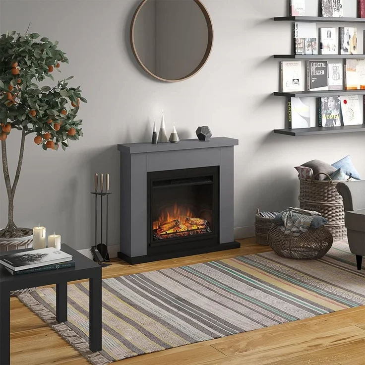 TAGU Frode Elektrokamin mit PowerFlame Solides Grau – Bild 3