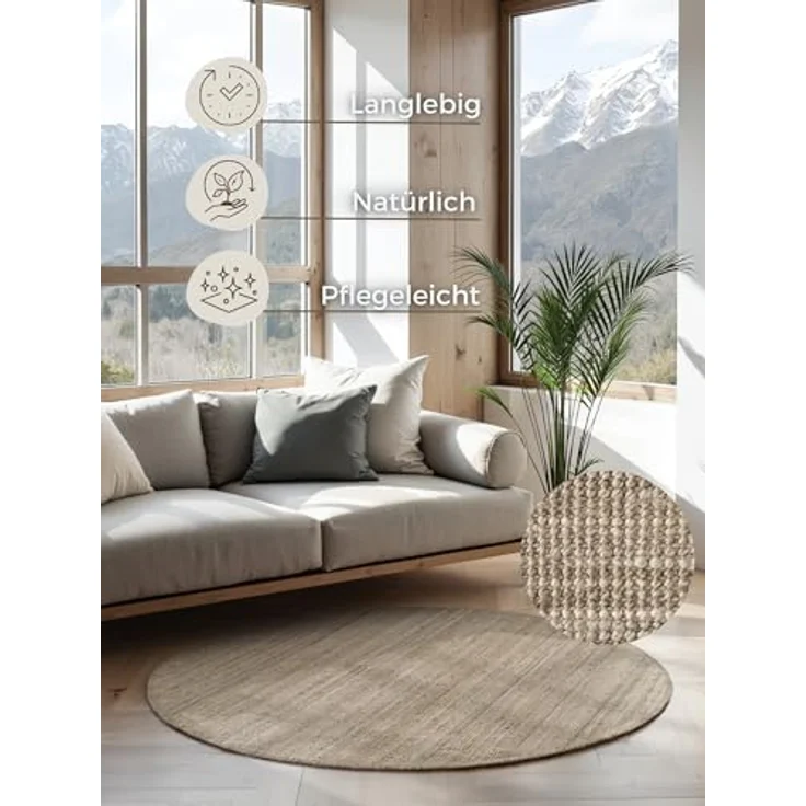 HANSE Home Teppich Jaipur Juteteppich, als Läufer und in Rund, rechteckig, Höhe: 10 mm, 100% Naturfaser, Wohnzimmer, Esszimmer, Schlafzimmer, GRS – Bild 3