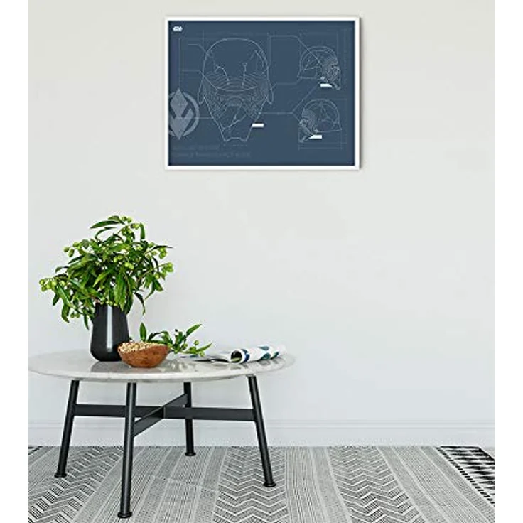 Komar Wandbild | Star Wars EP9 Blueprint Kylo Helmet | 50 x 40 cm, fotorealistischer Kunstdruck, seidenmatte Oberfläche, ohne Rahmen – Bild 2