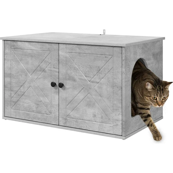 vidaXL Katzenhaus Beton 85 x 55 x 50 cm Holzwerkstoff 8000728 – Bild 3