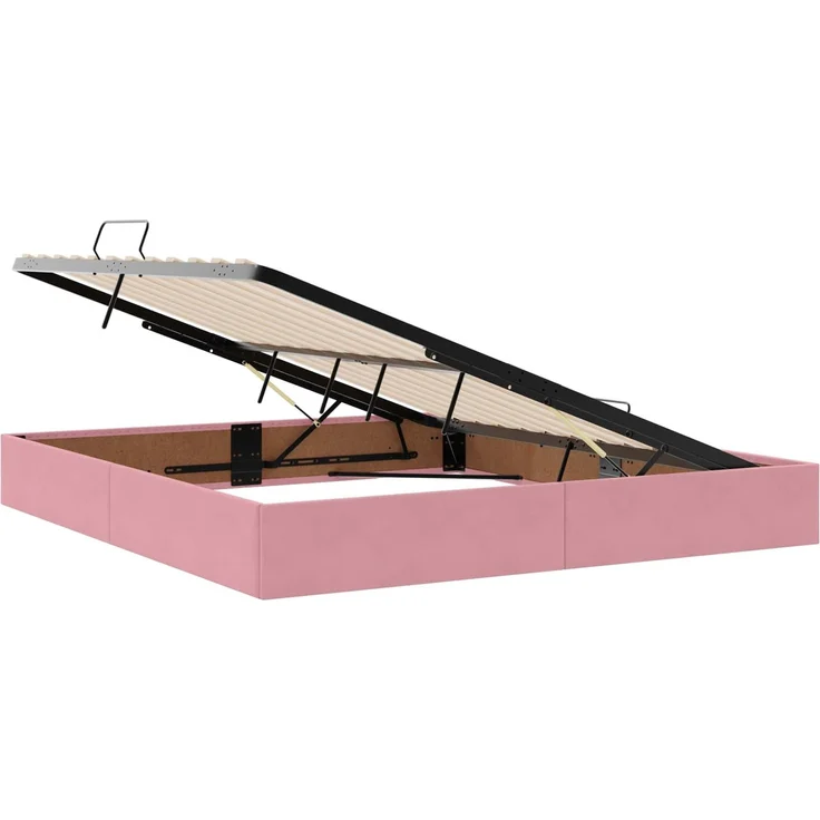 vidaXL LED-Speicherbett mit Matratze Rosa 180x200 cm Samt 3460091 – Bild 6