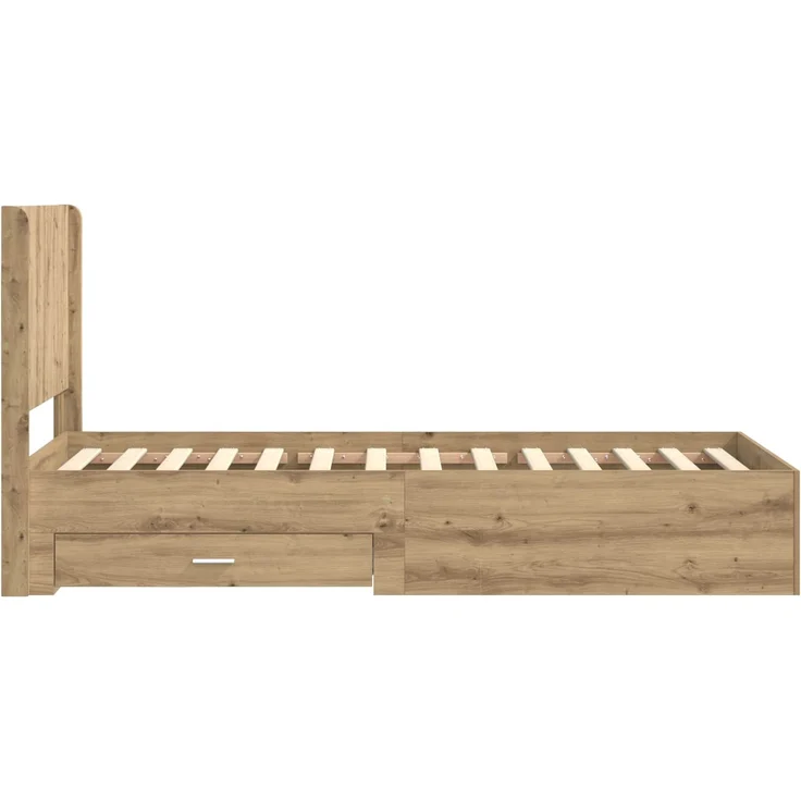 vidaXL Bettgestell mit Stauraum und Kopfteil Artisan-Eiche 3414148 – Bild 7