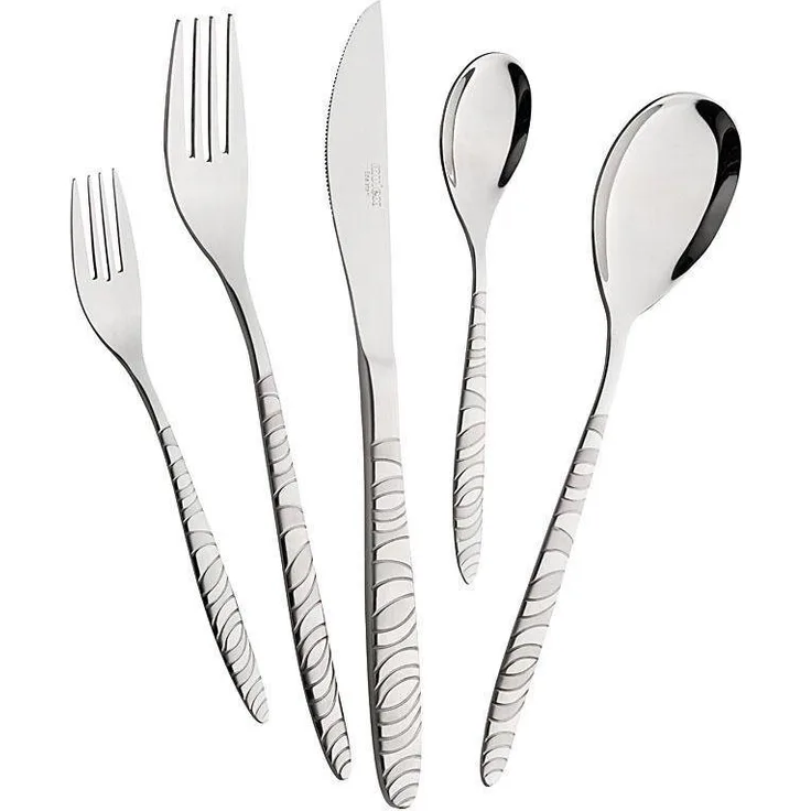 Mulex Besteck-Set Long Beach (60-tlg), 12 Personen, Edelstahl 18/0, teilsatiniert