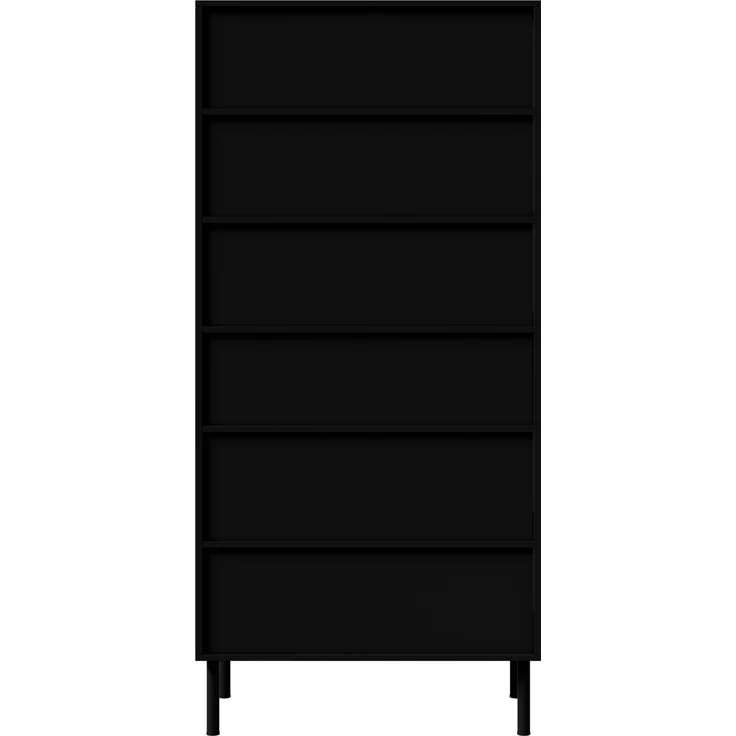 ZUBALIYA Vitrine, mit Schubladen, mit Stauraum, mit LED-Beleuchtung, mit App-Steuerung, H 170 × T 36 × B 70 cm, Schwarz, MDF / Spanplatte – Bild 18