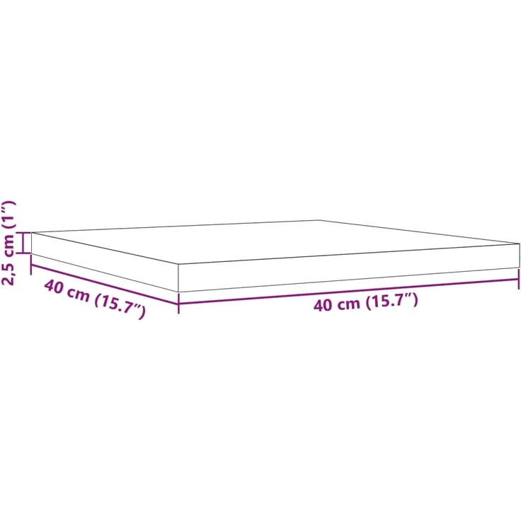 vidaXL Tischplatte 40x40x2,5 cm Quadratisch Massivholz Kiefer 847423 – Bild 8