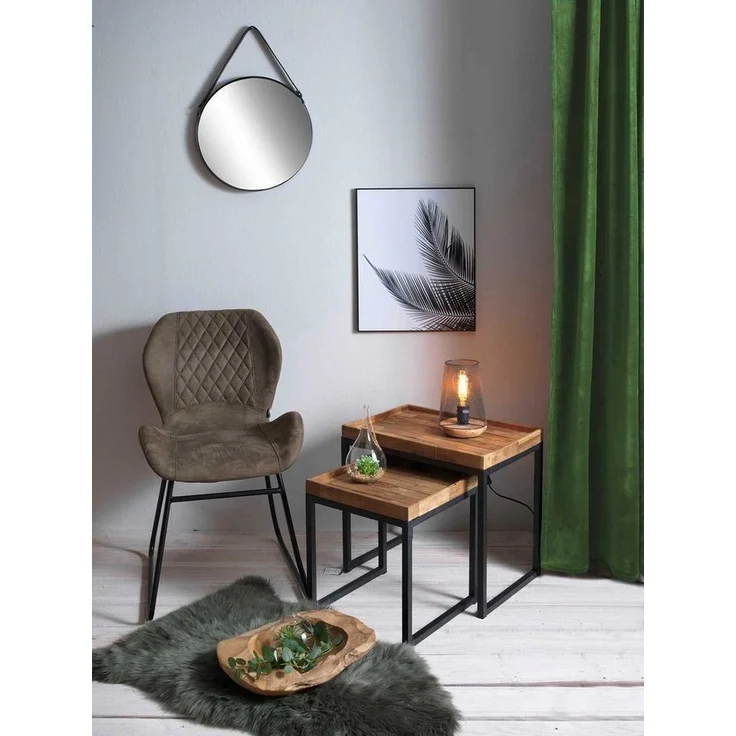 Gözze Vorhang Verdeckter Schlaufenschal MAGNUM, 135 x 245 cm, verdeckte Schlaufen, halbtransparent, Polyester, Tannengrün, Samtoptik – Bild 2