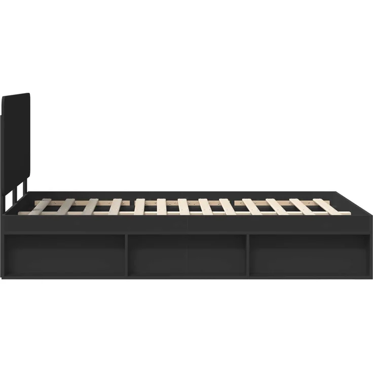 vidaXL Bettrahmen Schwarz 120 x 190 cm Massives Kiefernholz 3412516 – Bild 7