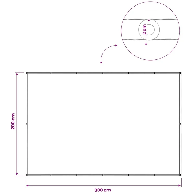 vidaXL Balkon Sichtschutz 200 x 300 cm Stoff mit PU-Beschichtung Creme 42036487 – Bild 7
