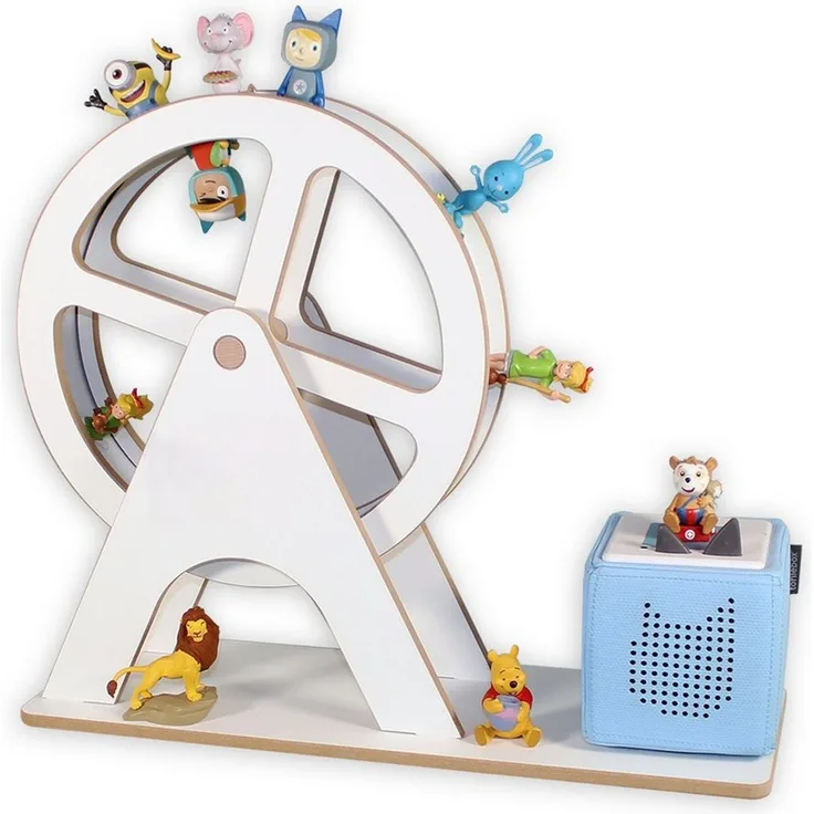 Holzura Kinderregal Tonie Regal Riesenrad mit magnetischem Rahmen für Toniefiguren