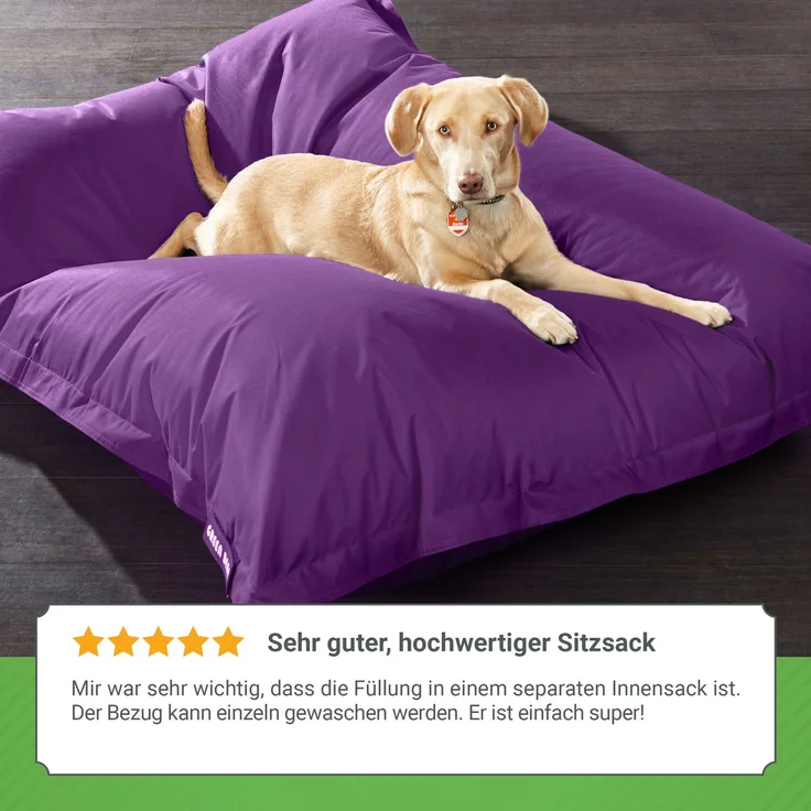 Green Bean® Hundebett für mittlere & große Hunde 120x160cm Hundekissen - Lila – Bild 6