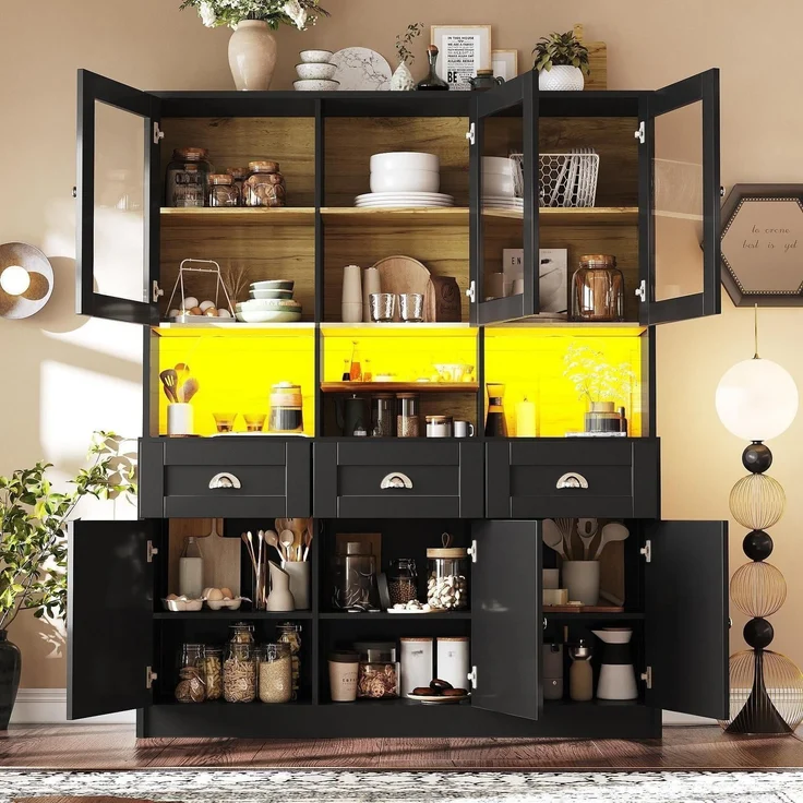 Küchenschrank Hochschrank Buffetschrank mit LED – Bild 1