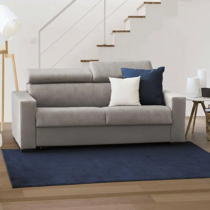Talamo Italia 2Sitzer Sonia Schlafsofa,Wohnzimmersofa,Made in Italy,Drehbare Öffnung mit Matratze und Netz inklusive,mit verstellbaren Kopfstützen und Standardarmlehnen,cm: 180x95h85, Farbe Taubengrau