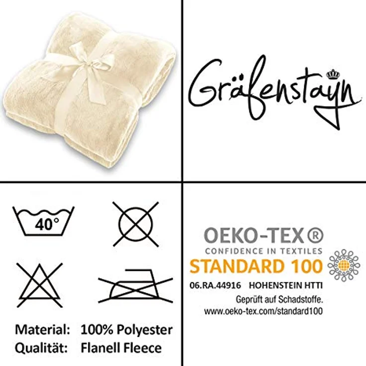 Wohndecke Kuscheldecke super weich & flauschig – warme Fleecedecke, Gräfenstayn, warme Wolldecke, Sofadecke & Tagesdecke - Überwurf Sofa, Couch – Bild 8