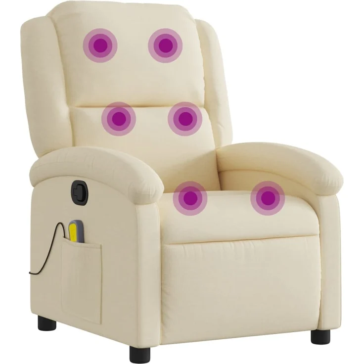 vidaXL Massage-Relaxsessel, cremefarbener Stoff 3205419 – Bild 1