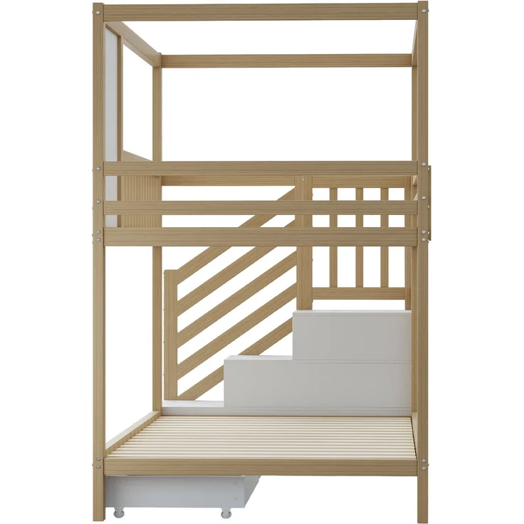 Bett 140×200 cm aus MDF mit USB-Anschluss und Steckdose, grau – Bild 10