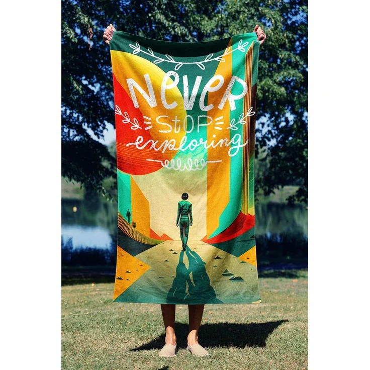 Mijolnir 'Never Stop 70' Strandtuch, Mehrfarbig, 70 x 130 cm – Bild 1