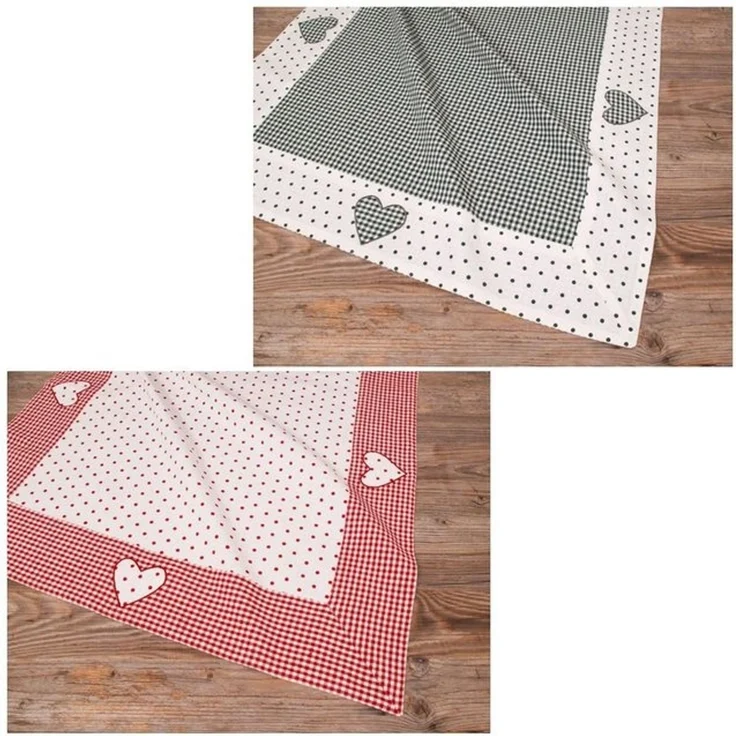 matches21 HOME & HOBBY Tischdecke Tischdecke LISE Herz Landhausstil rot, 100 % Baumwolle, in 70x70 cm (1-tlg), Pflegeleicht waschbar bis 30° Grad – Bild 4
