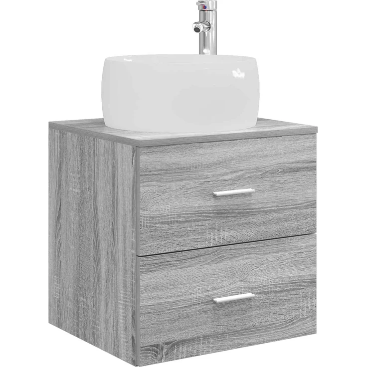 vidaXL Wandmontierter Waschbeckenunterschrank Sonoma-Grau 890315 – Bild 2