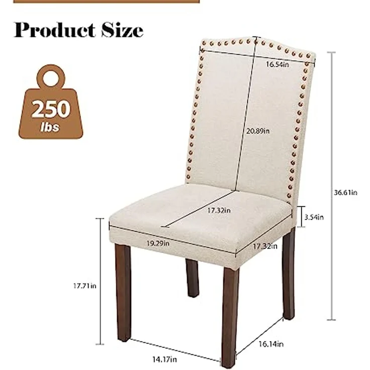 DUMOS Esszimmerstühle 4er Set, Elegant und Schön Modern Stühle Esszimmer, Pu-Leder Gepolstert küchenstühle, Esszimmerstuhl Geeignet für Küche, Wohnzimmer, Schlafzimmer (Beige) – Bild 3