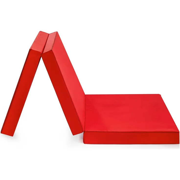 Badenia Trendline faltbare Gästematratze, mit Mikrofaserbezug, 196x65 cm Liegefläche, rot