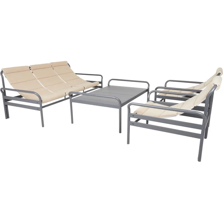 Gartencouchtisch Sling aus Aluminium, modern, pulverbeschichtet, anthrazit, 135x85x52 cm – Bild 4
