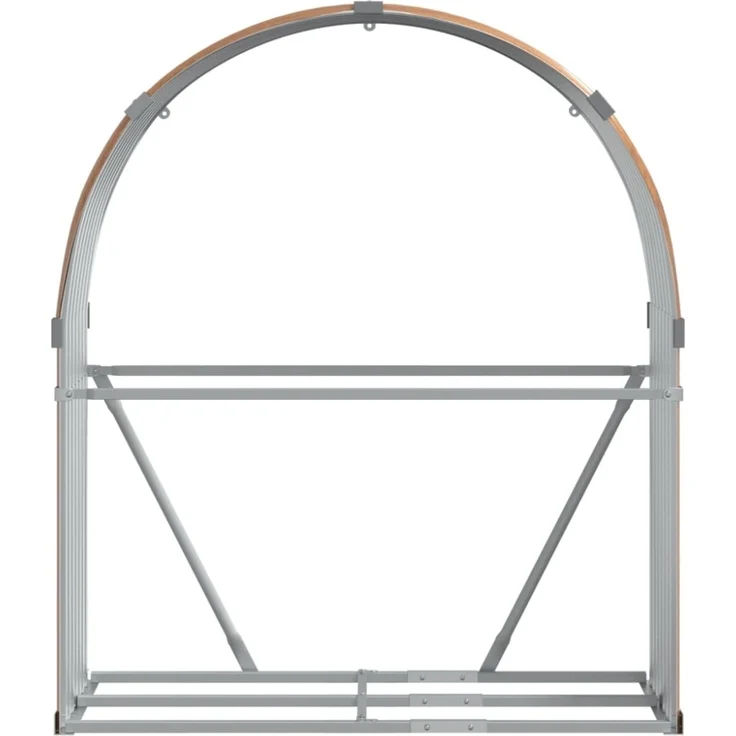 vidaXL Kaminholzunterstand Holzoptik 120x45x140 cm Verzinkter Stahl 364581 – Bild 2