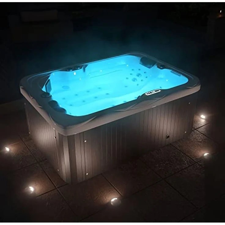 TroniTechnik Whirlpool Outdoor Whirlpool LEVANZO inkl. Thermoabdeckung weiß,Heizungs-, Whirlpool-, Licht- und Pumpensteuerung – Bild 3