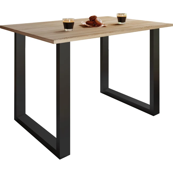 VCM Esstisch Xona 916887 Schwarz / Sonoma-Eiche H. 76 x B. 140 x T. 80 cm – Bild 1