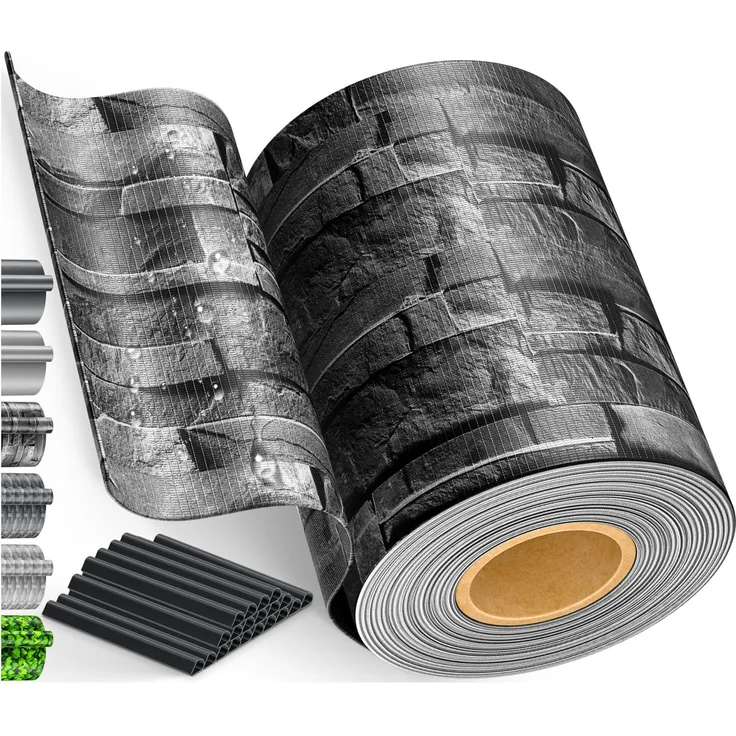 KESSER® PVC Sichtschutzstreifen Sichtschutz Rolle Doppelstabmatten Zaun Blickdicht | Wetterfest und Windschutz | Zaunfolie Sichtschutz Garten Gartenzaun 35 m, Schiefer - Anthrazit