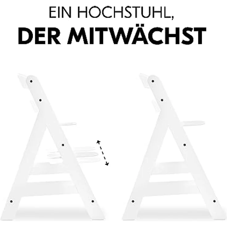 Hauck 'Alpha+' Treppenhochstuhl, weiß, ab 6 Monaten, mitwachsend, höhenverstellbar, bis 90 kg belastbar – Bild 9