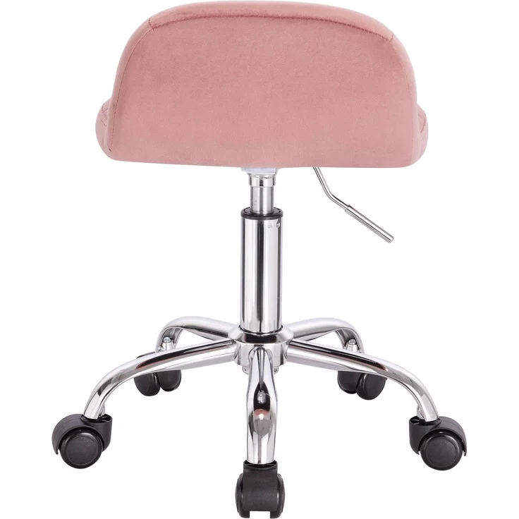 Faumrta Bürostuhl,Wohnstuhl,Bürrohocker mit Rollen,Drehbarer Computer-Schminkstuhl(nur Stühle)Foam,Metal,Velvet31cm*38cm*68cmRosa – Bild 7