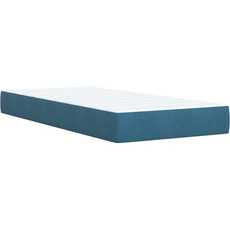 vidaXL Boxspringbett mit Matratze Blau 100x200 cm Samt 3287672 – Bild 6