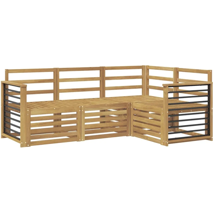 vidaXL Outdoor-Sofagarnitur 4 stk. 4-Sitzer Weiß Massivholz Akazie 3391764 – Bild 2