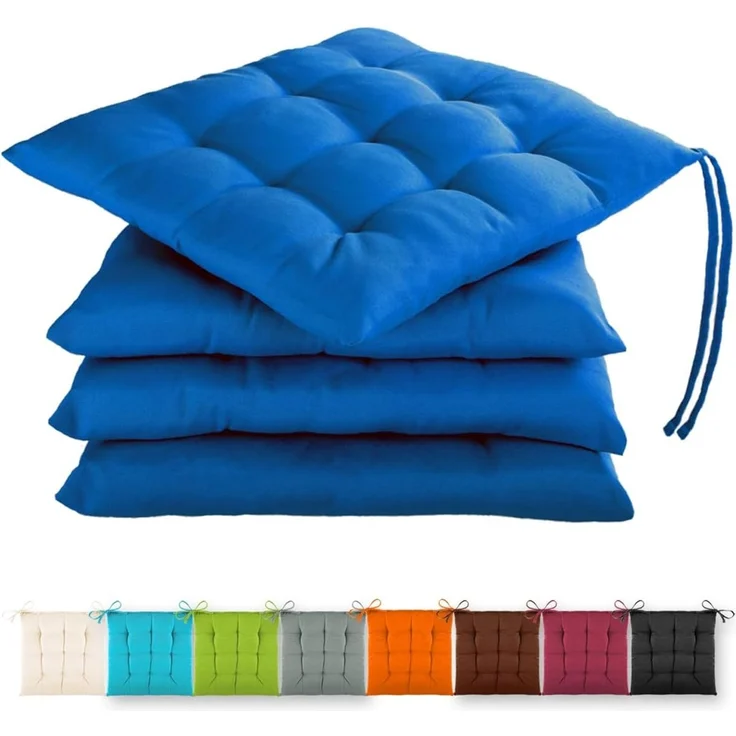Gräfenstayn Stuhlkissen Sitzkissen 40x40cm Haltebänder Indoor Outdoor, robustes Sitzkissen für Indoor & Outdoor, mit Haltebändern – Bild 1